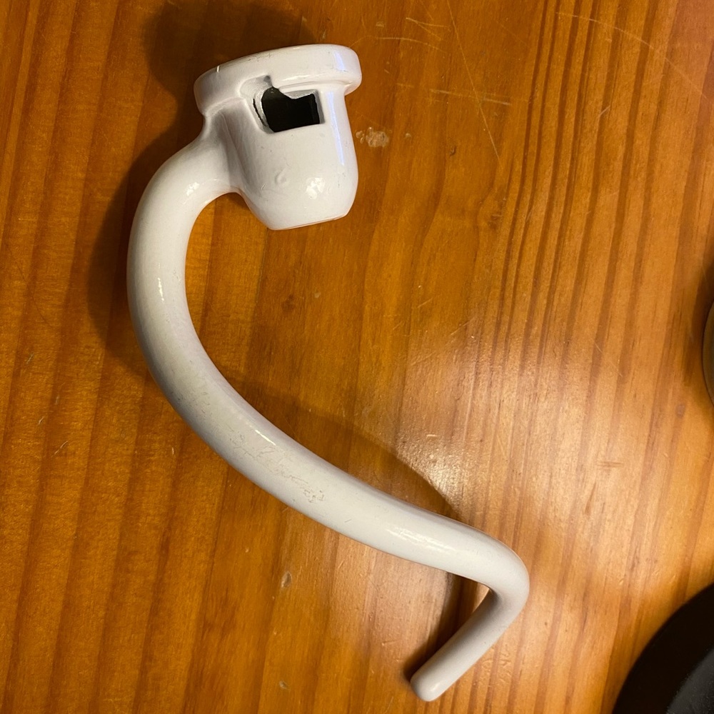 Dough spiral hook for KitchenAid mixer bowl-lift model, coated metal